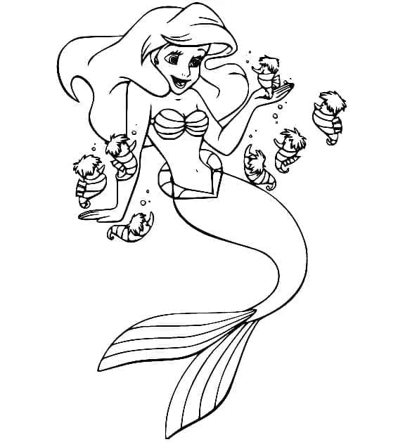 Kolorowanki Ariel z Małej Syrenki Disneya