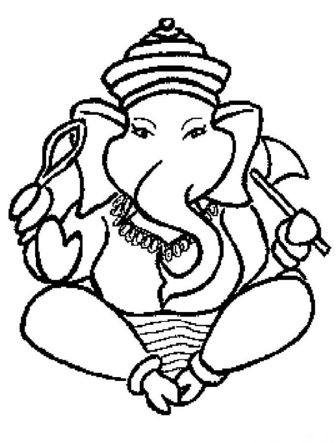 Kolorowanki Bóg Mądrości Ganesha