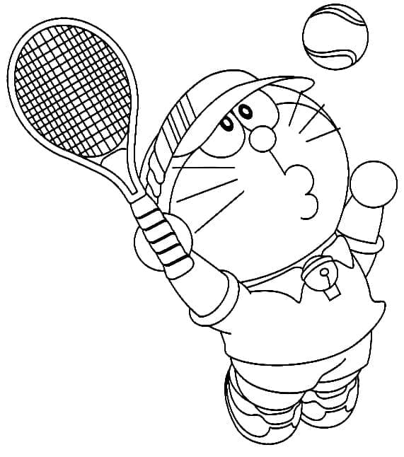 Kolorowanki Doraemon Gra W Tenis