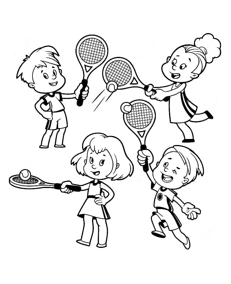 Kolorowanka Dzieciaki I Tenis