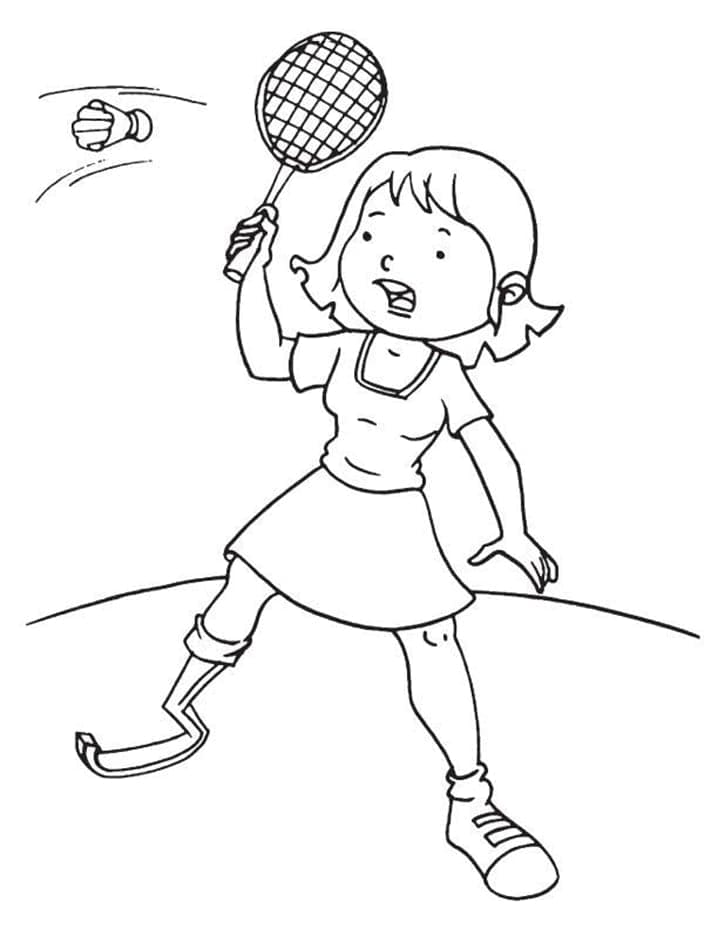 Kolorowanka Dziewczyna i Badminton