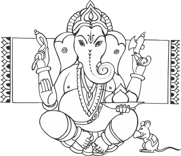 Kolorowanki Ganesha I Mysz