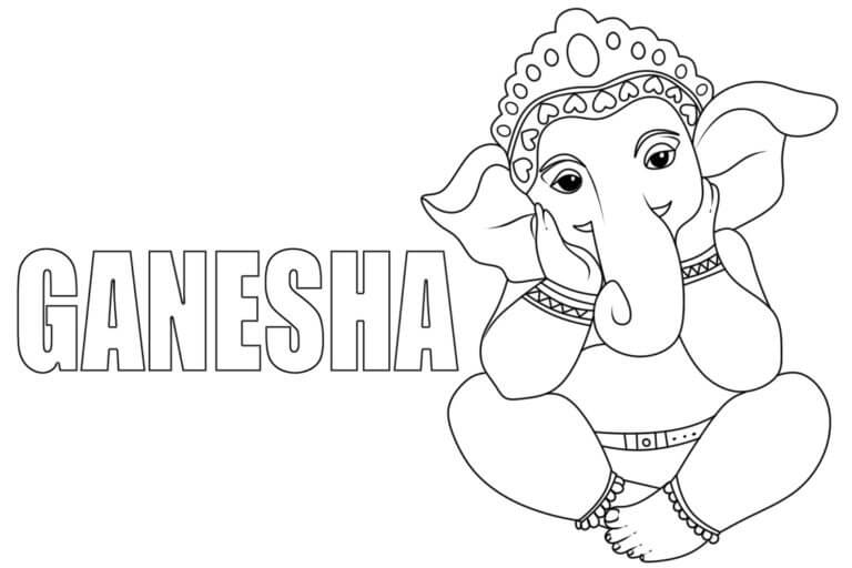 Kolorowanki Ganesha Siedzi
