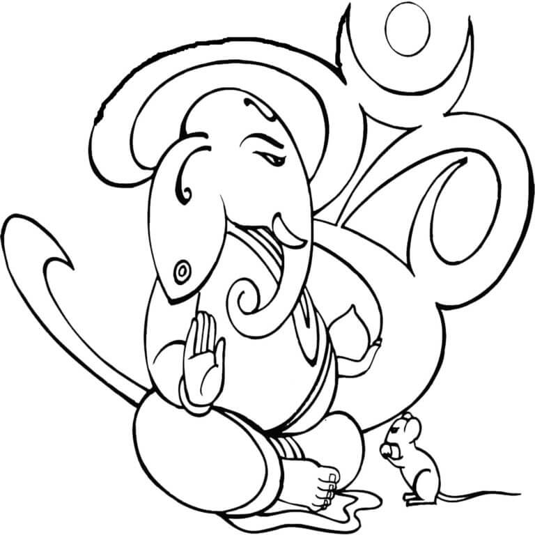 Kolorowanki Ganesha Z Myszą