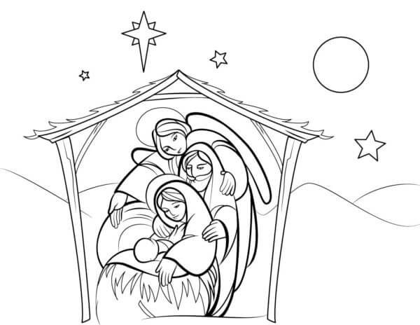 Kolorowanka Jezus Chrystus Narodził Się w Betlejem