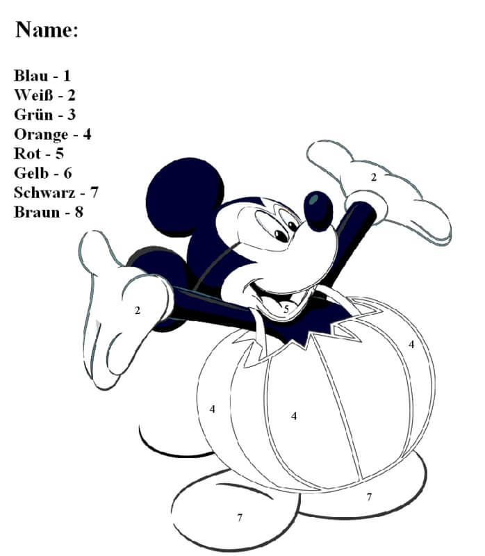 Kolorowanka Koloruj Według Numerów Gruba Myszka Miki