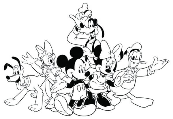 Kolorowanka Rodzina Mickeyów
