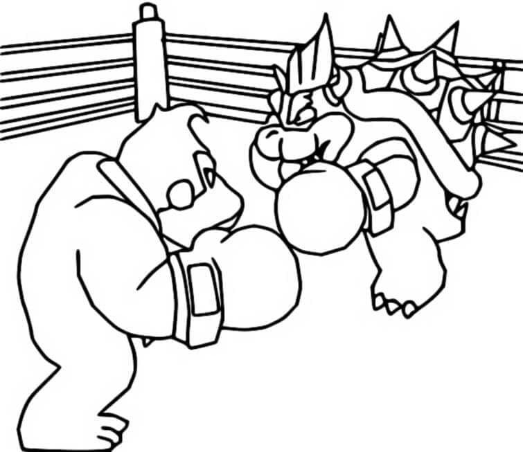 Kolorowanka Suchy Bokser vs Donkey Kong Boks