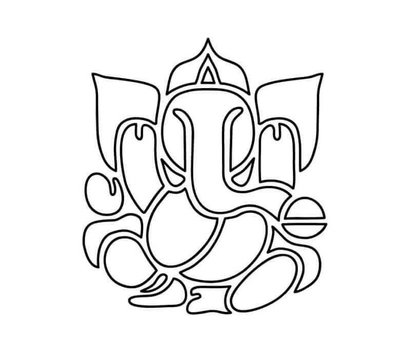 Kolorowanki Szablon Ganesha