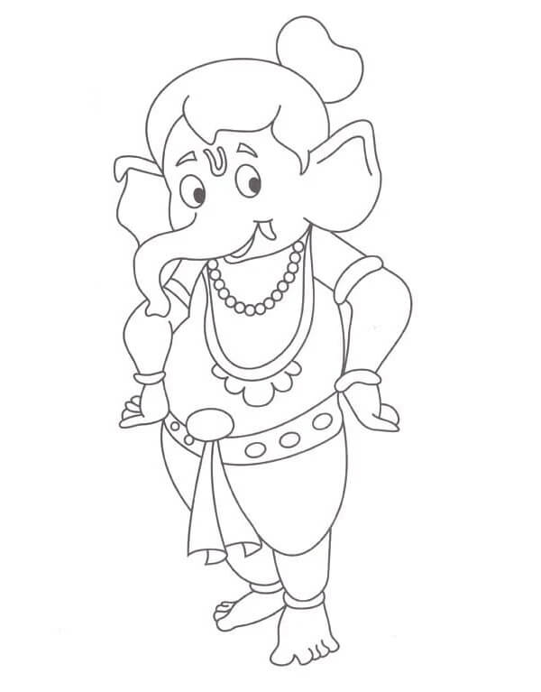 Kolorowanka Uśmiechnięty Ganesha