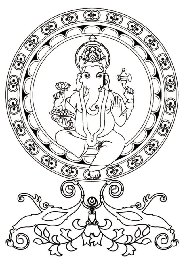 Kolorowanka Władca Ganas Ganesha
