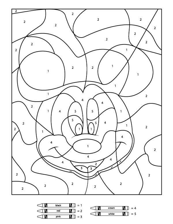 Kolorowanka Zabawne Kolorowanie Według Numerów Myszki Miki