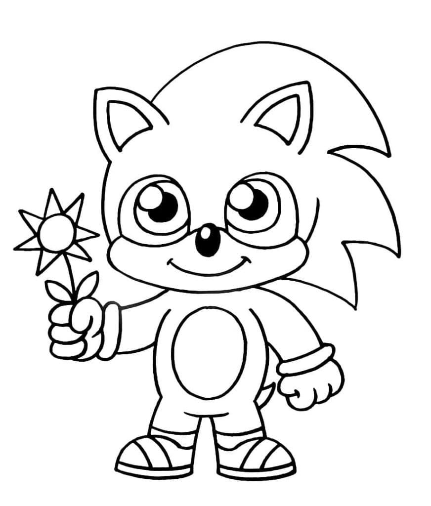 Kolorowanka Słodki Chibi Sonic