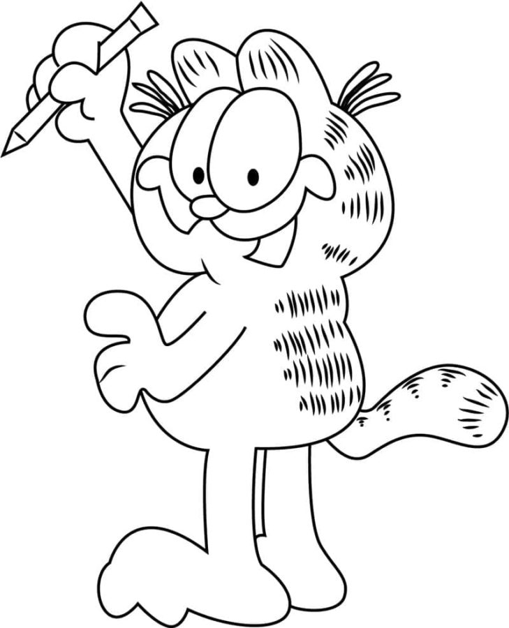 Kolorowanka Garfield Z Ołówkiem