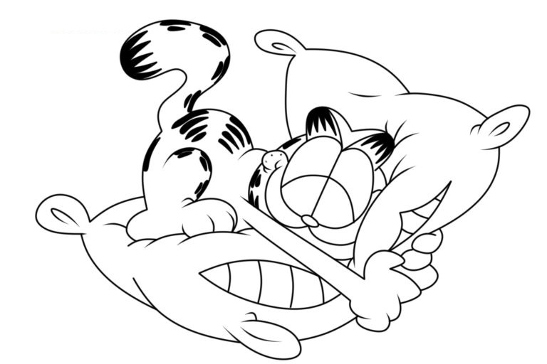 Kolorowanka Śpiący Garfield