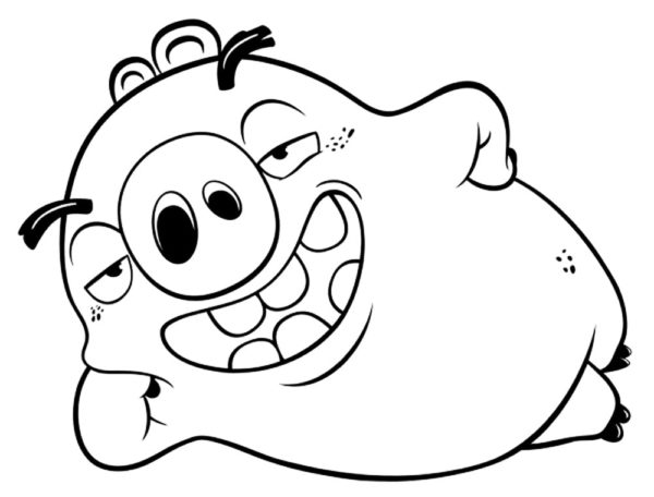 Kolorowanka Zabawna świnia z Angry Birds