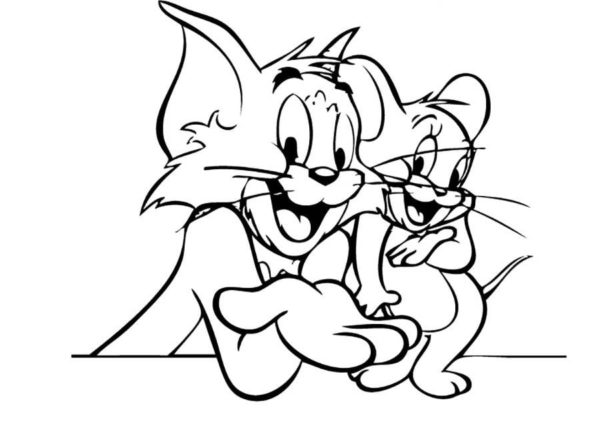 Kolorowanka Szczęśliwy Tom i Jerry