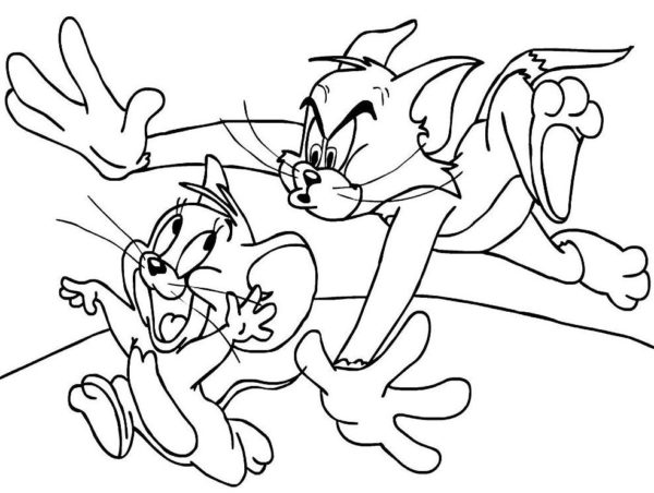 Kolorowanka Tom Próbuje Złapać Jerry'ego