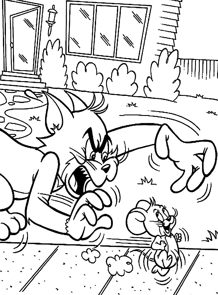 Kolorowanka Wściekły Tom Goni Jerry'ego