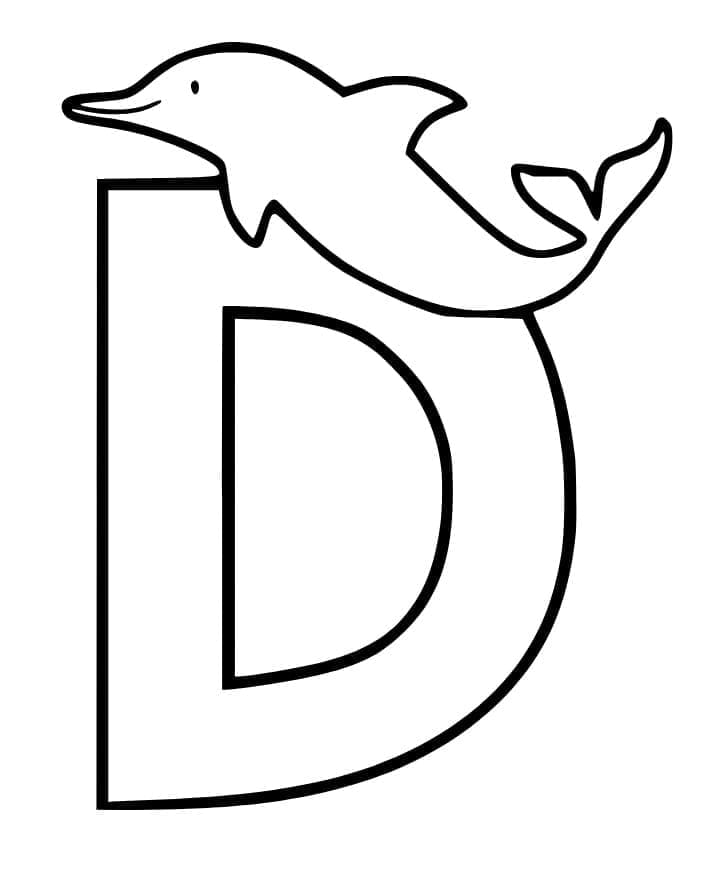 Kolorowanki Litera D i Delfin