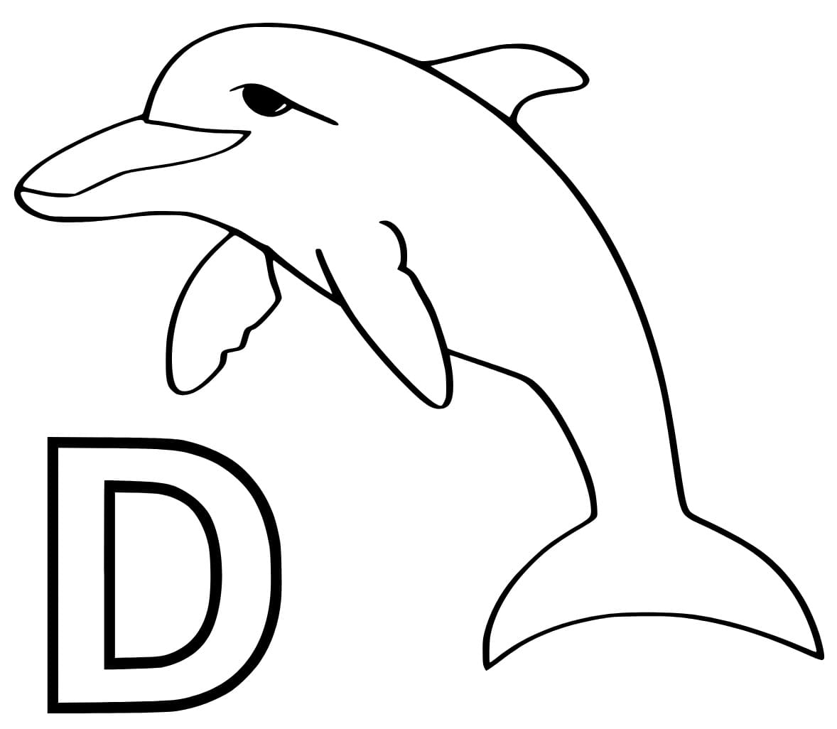Kolorowanka Litera D jak Delfin