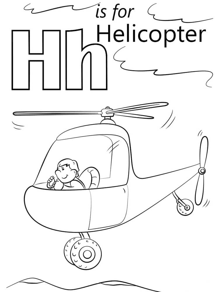 Kolorowanka Litera H Oznacza Helikopter