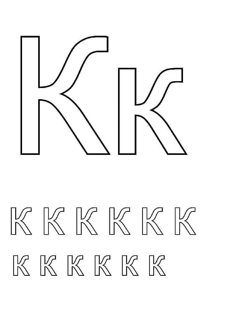 Kolorowanka Litera K dla dzieci