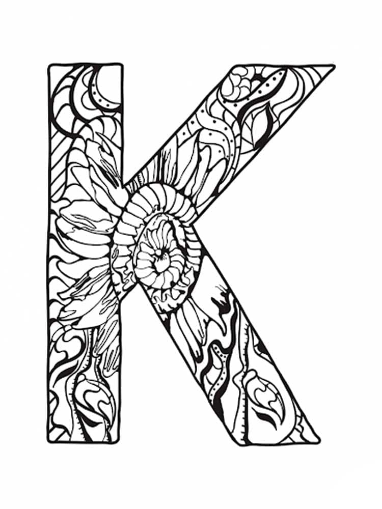 Kolorowanka Litera K do druku dla dzieci