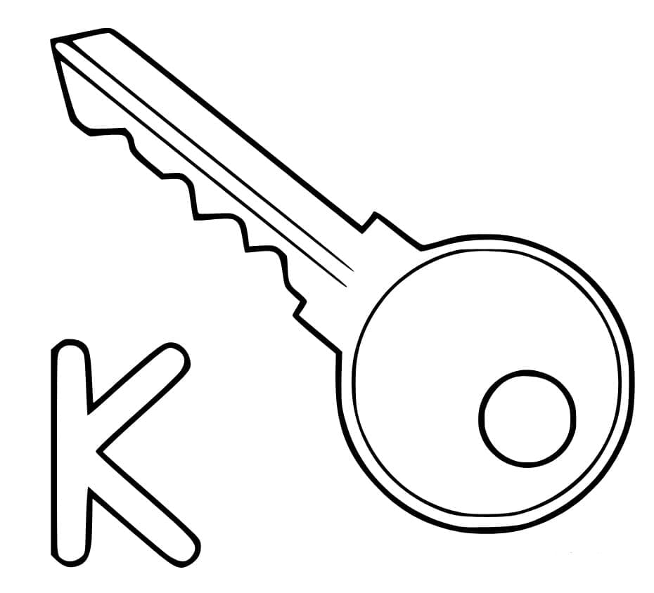 Kolorowanki Litera K oznacza klucz