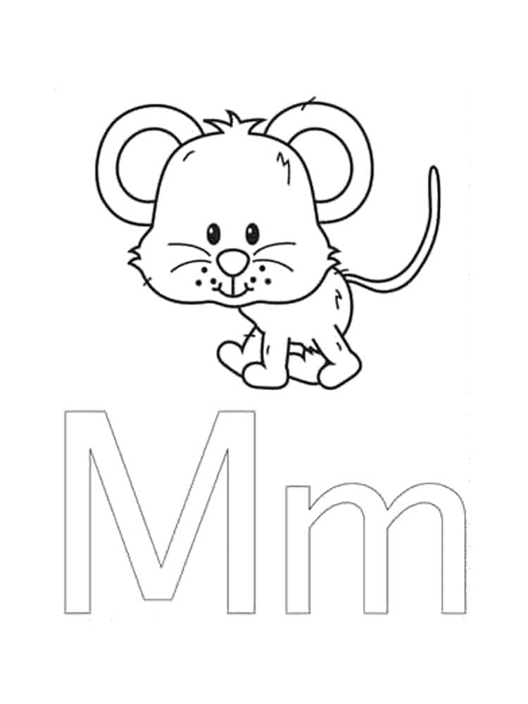 Kolorowanki Litera M oznacza mysz