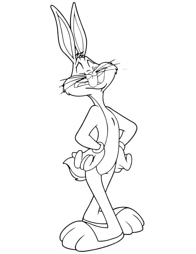 Kolorowanka Królik Bugs z Looney Tunes