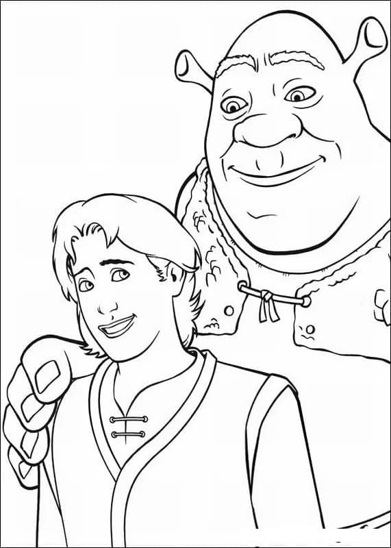 Kolorowanka Shrek i Artur Pendragon