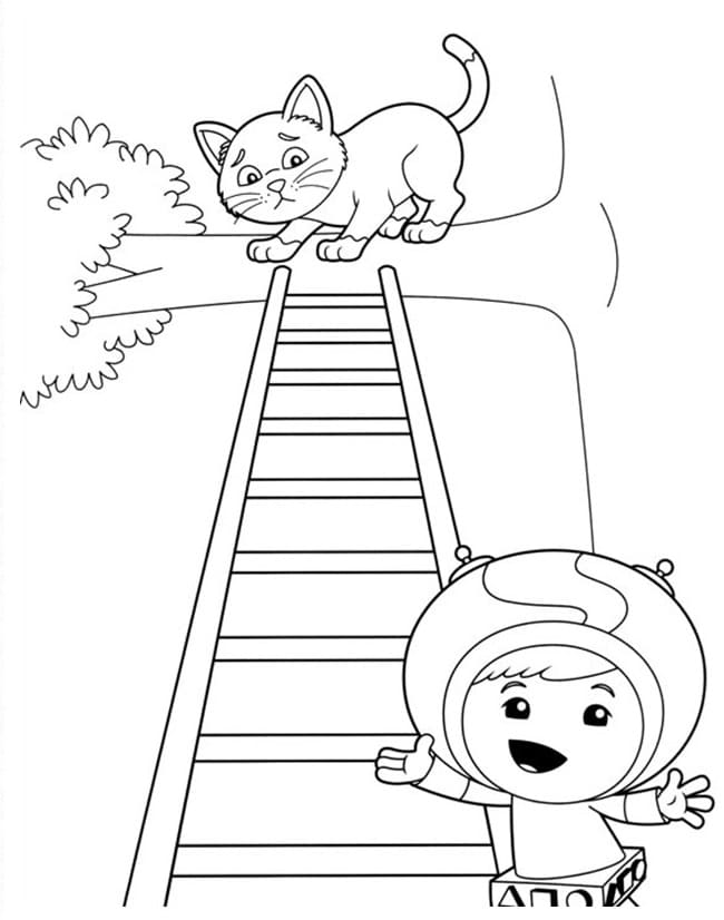 Kolorowanki Team Umizoomi Geo Saves A Cat