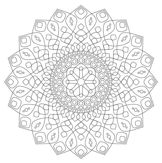 Kolorowanka Abstrakcyjna Mandala z Kwiatem