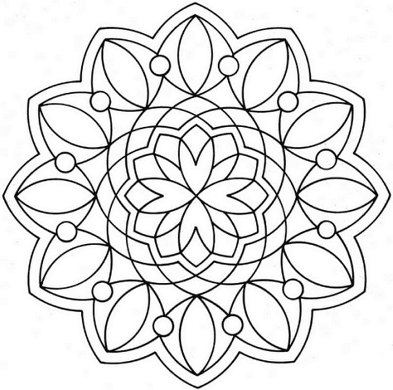 Kolorowanka Idealna Mandala Kwiatowa
