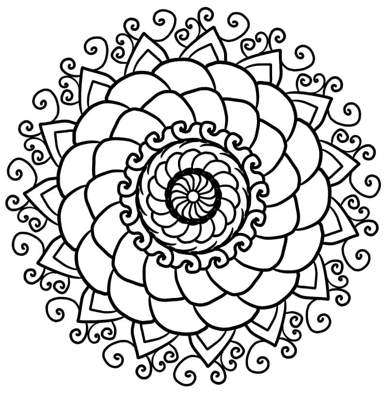 Kolorowanka Kwiatowa Mandala 2