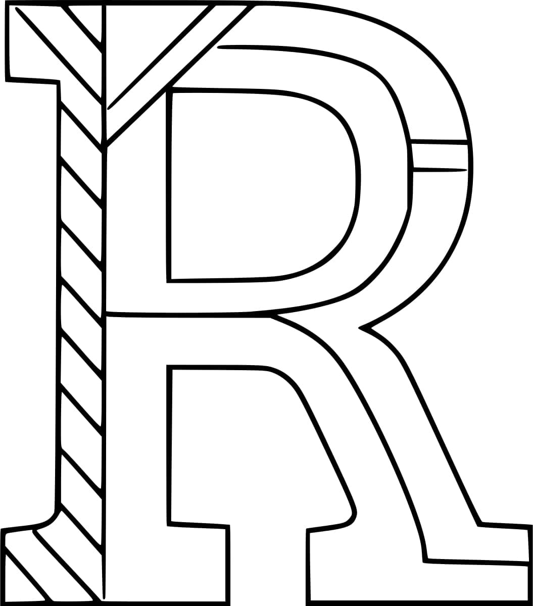 Kolorowanki Litera R do druku dla dzieci