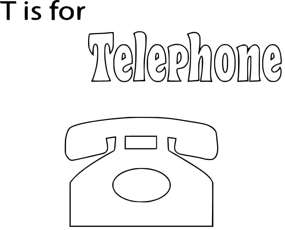 Kolorowanka Litera T Oznacza Telefon