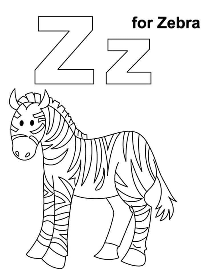 Kolorowanka Litera Z jak Zebra