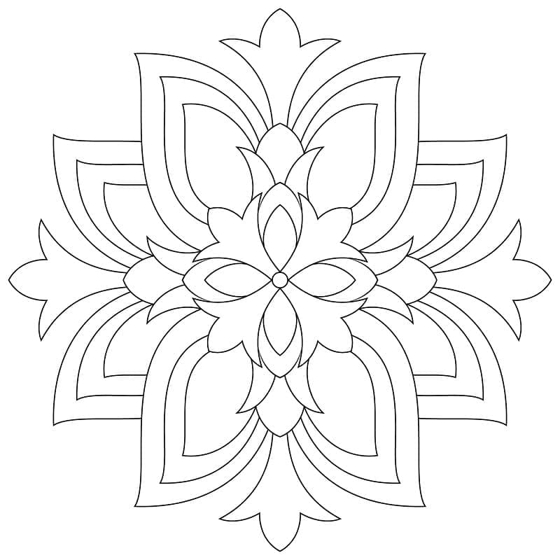 Kolorowanka Mandala Kwiat Lotosu