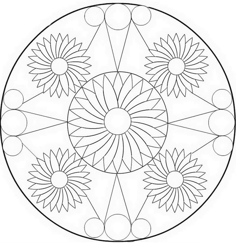 Kolorowanki Mandala Kwiatowa do Wydrukowania