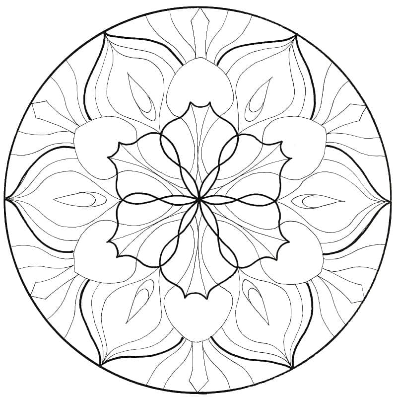 Kolorowanki Mandala z Onramentem Kwiatu