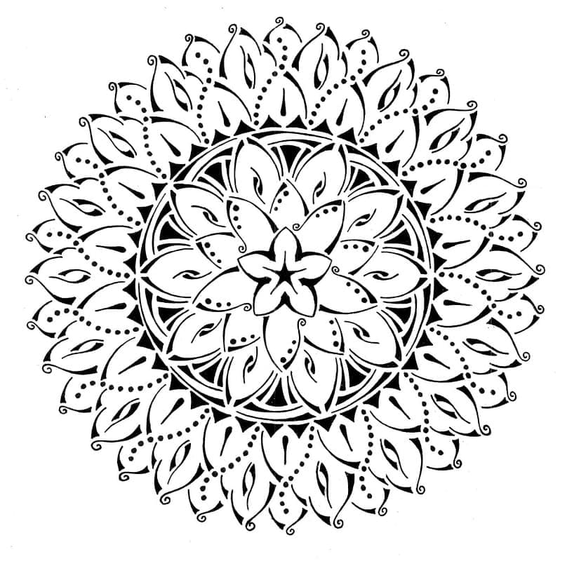 Kolorowanka Mandala z Plemiennych Kwiatów