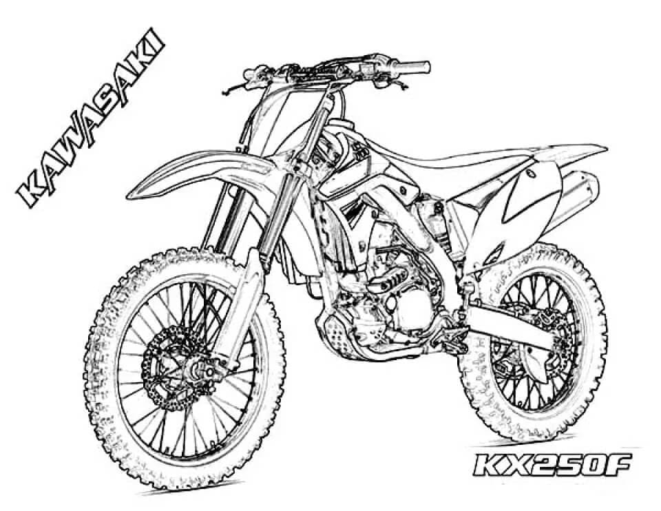 Kolorowanki Motocykle Kawasaki KX250F