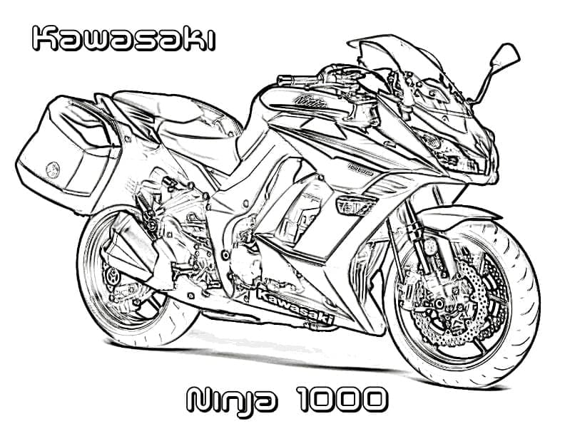 Kolorowanka Motocykle Kawasaki Ninja 1000
