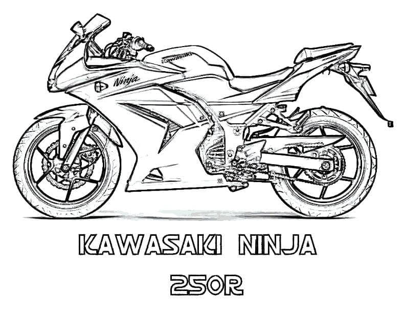Kolorowanka Motocykle Kawasaki Ninja 250R