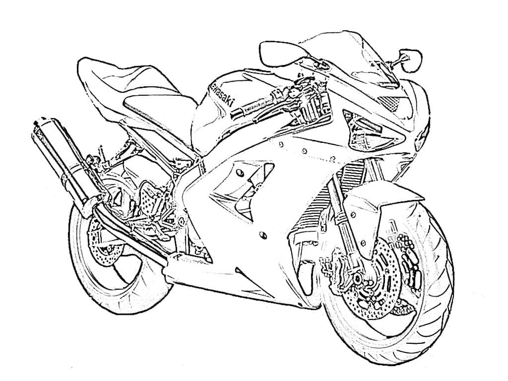 Kolorowanka Motocykle Kawasaki