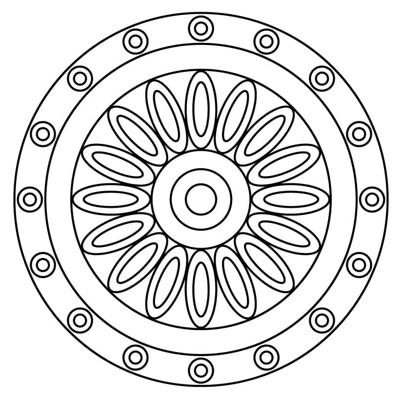 Kolorowanka Podstawowa Mandala Kwiatowa