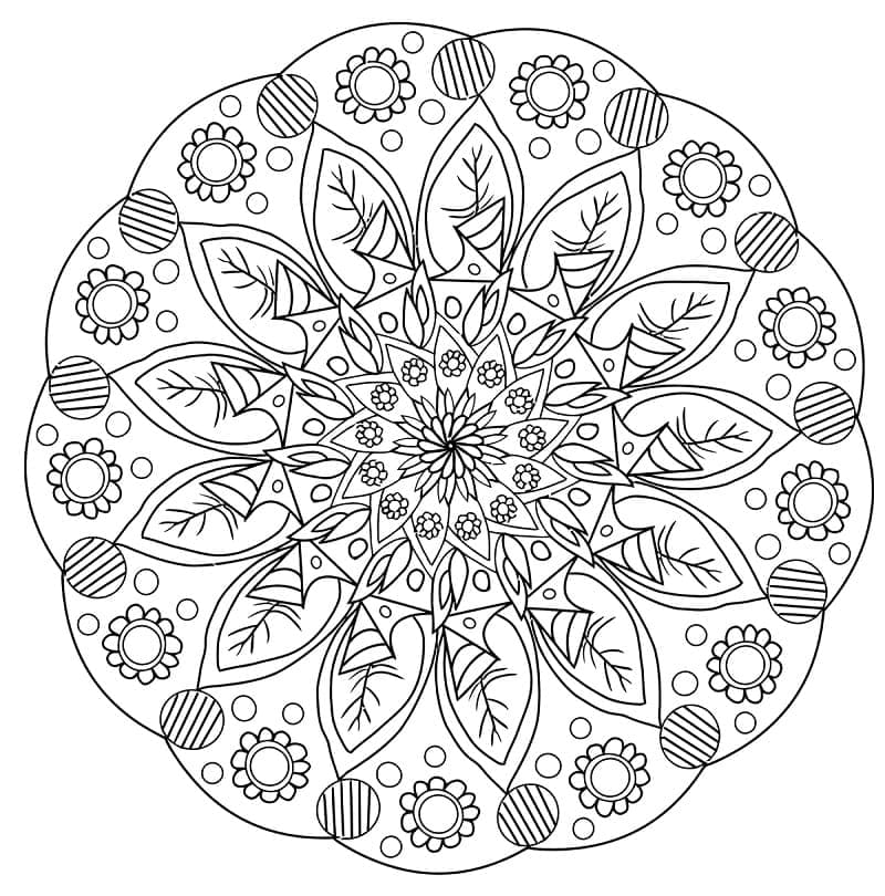 Kolorowanka Kwiatowa Mandala