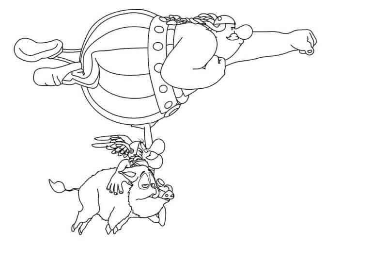 Kolorowanka Asterix i Obelix do druku dla dzieci